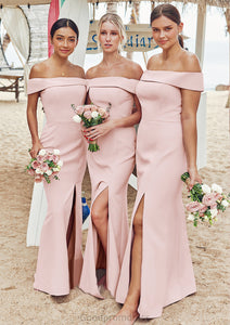 Trumpet/Mermaid Off-the-Shoulder Sleeveless Floor-Length Stretch Crepe Plus Size Bridesmaid Dresses Brooke HDOP0025261