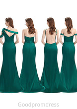 Load image into Gallery viewer, Trumpet/Mermaid Sleeveless Long/Floor-Length Silk like Satin Bridesmaid Dresses With Pleated Split Frida HDOP0025306