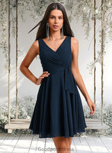 Load image into Gallery viewer, Jenna A-line V-Neck Short Chiffon Homecoming Dress With Pleated HDOP0025644