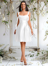 Load image into Gallery viewer, Naomi A-line Scoop Short Stretch Satin Homecoming Dress With Cascading Ruffles HDOP0025653