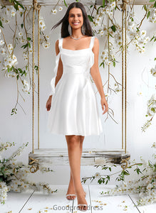 Naomi A-line Scoop Short Stretch Satin Homecoming Dress With Cascading Ruffles HDOP0025653