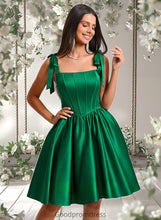 Load image into Gallery viewer, Alani Ball-Gown/Princess Straight Short Satin Homecoming Dress With Bow HDOP0025645