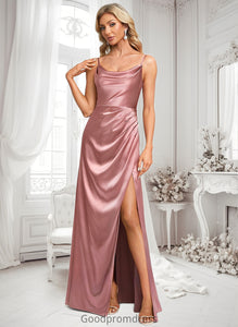 Yvonne A-line Cowl Floor-Length Stretch Satin Prom Dresses HDOP0025881