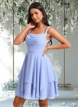 Load image into Gallery viewer, Belen A-line Scoop Short Chiffon Homecoming Dress With Pleated HDOP0025654