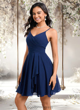 Load image into Gallery viewer, Jaelyn A-line V-Neck Short Chiffon Homecoming Dress HDOP0025641