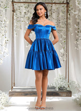 Load image into Gallery viewer, Piper Ball-Gown/Princess Off the Shoulder Short Satin Homecoming Dress HDOP0025680