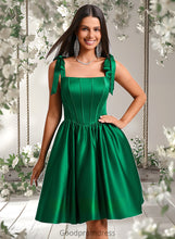 Load image into Gallery viewer, Alani Ball-Gown/Princess Straight Short Satin Homecoming Dress With Bow HDOP0025645