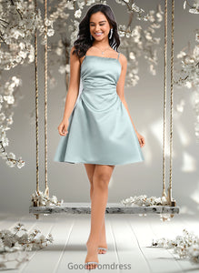 LuLu A-line Straight Short Satin Homecoming Dress HDOP0025643