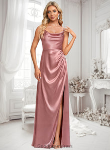 Yvonne A-line Cowl Floor-Length Stretch Satin Prom Dresses HDOP0025881