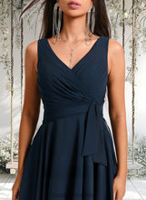 Load image into Gallery viewer, Jenna A-line V-Neck Short Chiffon Homecoming Dress With Pleated HDOP0025644