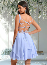 Load image into Gallery viewer, Belen A-line Scoop Short Chiffon Homecoming Dress With Pleated HDOP0025654