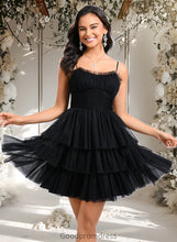 Load image into Gallery viewer, Makenna Ball-Gown/Princess Scoop Short Tulle Homecoming Dress With Pleated Ruffle HDOP0025648