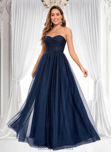 Lyla Ball-Gown/Princess Sweetheart Sweep Train Tulle Prom Dresses With Beading Sequins HDOP0025848