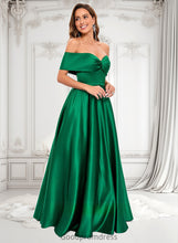 Load image into Gallery viewer, Joselyn Ball-Gown/Princess Off the Shoulder Floor-Length Satin Prom Dresses HDOP0025871