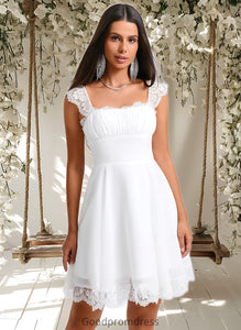 Cherish A-line Square Short Chiffon Homecoming Dress With Pleated HDOP0025666