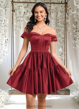 Load image into Gallery viewer, Piper Ball-Gown/Princess Off the Shoulder Short Satin Homecoming Dress HDOP0025680