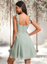 Load image into Gallery viewer, Princess A-line Square Short Chiffon Homecoming Dress With Bow HDOP0025655