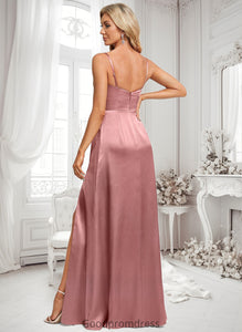 Yvonne A-line Cowl Floor-Length Stretch Satin Prom Dresses HDOP0025881