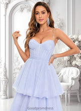 Load image into Gallery viewer, Rosie Ball-Gown/Princess Sweetheart Sweep Train Tulle Prom Dresses With Bow HDOP0025843