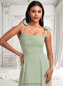 Leah A-line Cowl Floor-Length Chiffon Bridesmaid Dress With Bow HDOP0025738