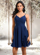 Load image into Gallery viewer, Jaelyn A-line V-Neck Short Chiffon Homecoming Dress HDOP0025641