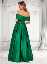 Load image into Gallery viewer, Joselyn Ball-Gown/Princess Off the Shoulder Floor-Length Satin Prom Dresses HDOP0025871