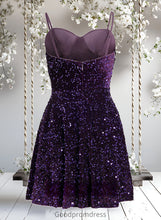 Load image into Gallery viewer, Shyla A-line Sweetheart Short Sequin Homecoming Dress HDOP0025649