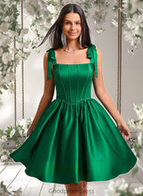 Load image into Gallery viewer, Alani Ball-Gown/Princess Straight Short Satin Homecoming Dress With Bow HDOP0025645