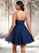 Load image into Gallery viewer, Jaelyn A-line V-Neck Short Chiffon Homecoming Dress HDOP0025641