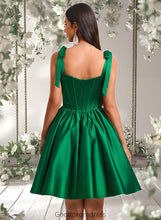 Load image into Gallery viewer, Alani Ball-Gown/Princess Straight Short Satin Homecoming Dress With Bow HDOP0025645