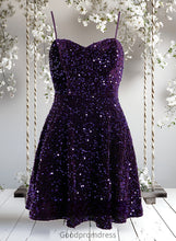 Load image into Gallery viewer, Shyla A-line Sweetheart Short Sequin Homecoming Dress HDOP0025649