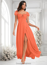 Load image into Gallery viewer, Krista A-line Square Floor-Length Chiffon Prom Dresses With Ruffle HDOP0025872