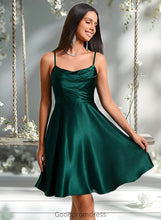 Load image into Gallery viewer, Anika A-line Cowl Short Stretch Satin Homecoming Dress HDOP0025664