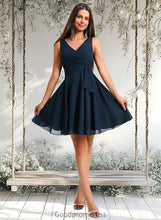 Load image into Gallery viewer, Jenna A-line V-Neck Short Chiffon Homecoming Dress With Pleated HDOP0025644