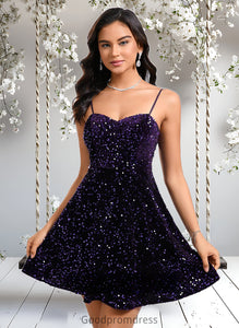 Shyla A-line Sweetheart Short Sequin Homecoming Dress HDOP0025649