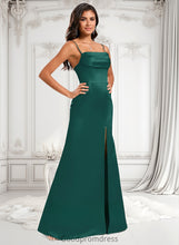 Load image into Gallery viewer, Jocelyn Trumpet/Mermaid Off the Shoulder Square Floor-Length Satin Prom Dresses With Ruffle HDOP0025883