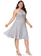 Load image into Gallery viewer, Carolina A-line Scoop Knee-Length Chiffon Lace Cocktail Dress With Sequins HDOP0020893