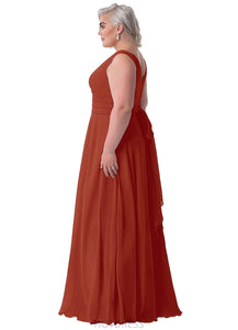 Mariana Natural Waist A-Line/Princess V-Neck Floor Length Sleeveless Bridesmaid Dresses