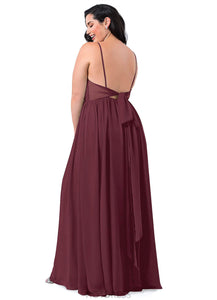 Khloe Halter Floor Length A-Line/Princess Natural Waist Sleeveless Bridesmaid Dresses