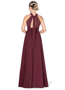 Iyana Sleeveless Floor Length Natural Waist A-Line/Princess Scoop Bridesmaid Dresses