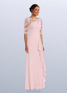 Adelaide A-Line Lace Chiffon Floor-Length Dress P0019831