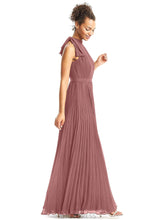 Load image into Gallery viewer, Iris A-Line/Princess Natural Waist High Low V-Neck Sleeveless Bridesmaid Dresses