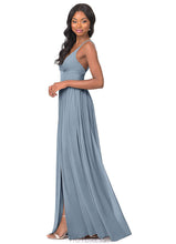 Load image into Gallery viewer, Jasmine A-Line/Princess Sleeveless V-Neck Floor Length Natural Waist Bridesmaid Dresses