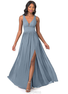 Jasmine A-Line/Princess Sleeveless V-Neck Floor Length Natural Waist Bridesmaid Dresses