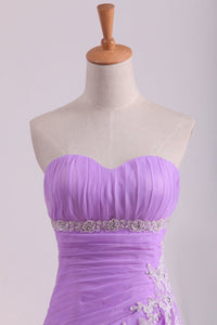 Strapless Floor Length Quinceanera Dresses With Applique And Ruffles