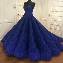 Load image into Gallery viewer, Princess Ball Gown Royal Blue Sweetheart Beads Sweet 16 Quinceanera Dresses SJS15588