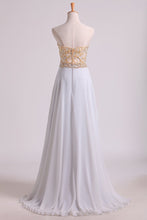 Load image into Gallery viewer, Prom Dresses Sweetheart A Line With Beads Floor Length Chiffon