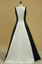 Load image into Gallery viewer, Bicolor Scoop Evening Dresses A Line Satin Floor Length