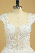 Load image into Gallery viewer, Plus Size Bridal Dresses A-Line Off The Shoulder Tulle Court Train White Zipper Back