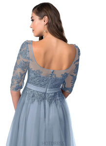 Alula Floor Length Spaghetti Staps Sleeveless Natural Waist A-Line/Princess Bridesmaid Dresses